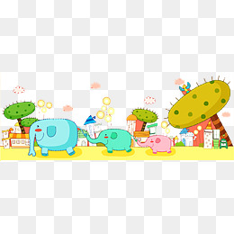 手绘动物世界大象