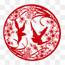 喜庆剪纸燕子小鸟