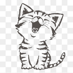 卡通素材小猫黑白 免费下载 卡通黑白小猫裤子脱表情包一的套 表情包之园
