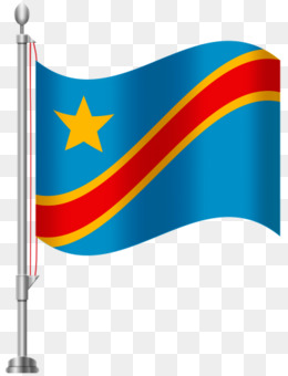 带旗杆的刚果民主共和国国旗