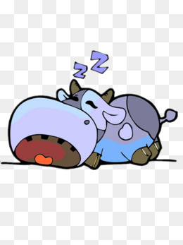 睡觉的彩色卡通动物