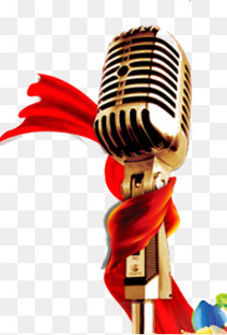 枚红色炫酷酒吧K歌派对麦克风公司活动背景图