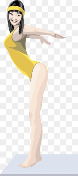 卡通健身美女人物矢量素材