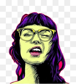 戴眼镜的卡通女人