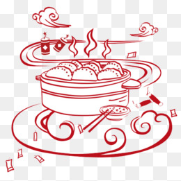中国美食大馅饺子插画