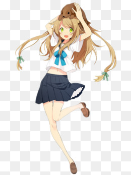 开心得跳起来的少女