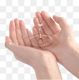 双手捧起水滴