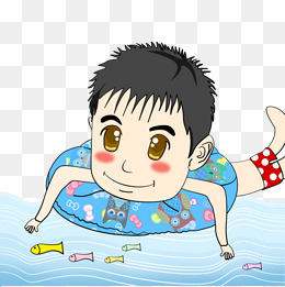 游泳的男孩