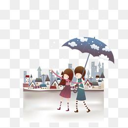 下雨天打伞的凹凸女生内裤小学女孩图片