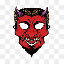 手绘恶魔面具模板下载