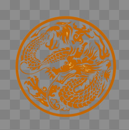 中国龙图腾圆形图案