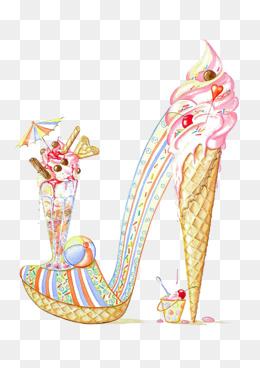 创意冰淇淋鞋子素材图片免费下载_高清卡通手