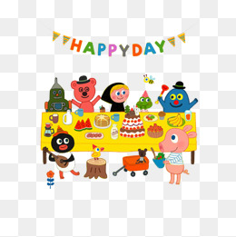 生日派对卡通动物庆祝