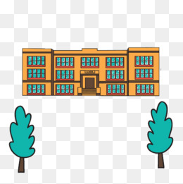 卡通学校教学楼