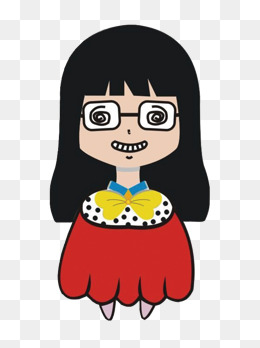 可爱卡通齐刘海小女孩