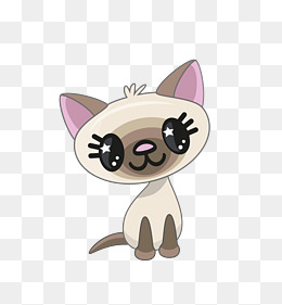 矢量彩色大眼睛小动物小猫