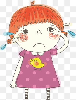 女孩伤心哭泣