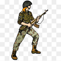 士兵持枪
