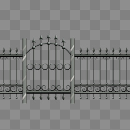 欧式花纹铁栅栏素材