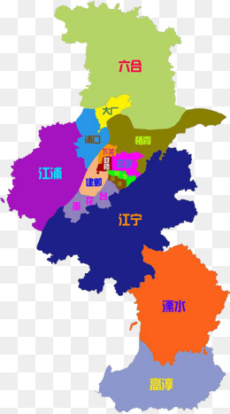 彩色南京行政图