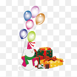 礼品盒和五彩气球