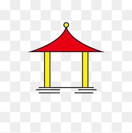 手绘凉亭
