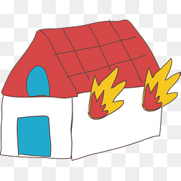 着火的房子矢量图