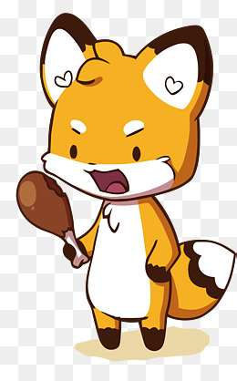 矢量吃肉的狐狸