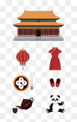 北京故宫天坛插画
