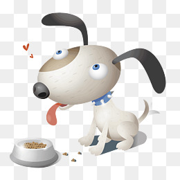 【卡通狗吃饭素材】免费下载_卡通狗吃饭图片
