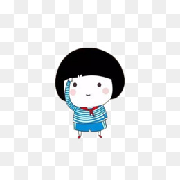 手绘 卡通 红领巾 女孩