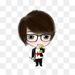 西装革履的卡通男主持人