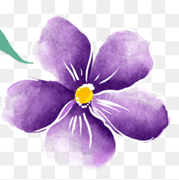 紫色卡通花朵