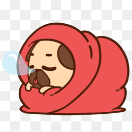 卡通生病流鼻涕泡的狗狗