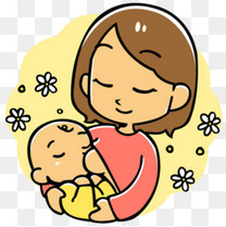 卡通母乳喂养PNG漫画素材图片免费下载_高清