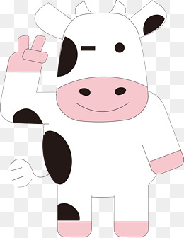 卡通可爱手绘奶牛