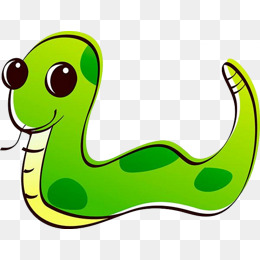 手绘卡通绿色小蛇