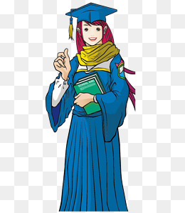 卡通穿学士服的大学生头像