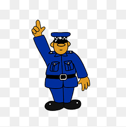卡通交警手势