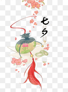 七夕节卡通手绘情侣耍赖表情包元素