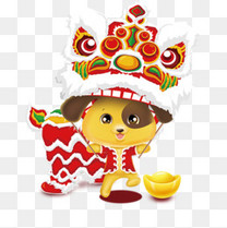 狗年吉祥卡通素材图片免费下载_高清psd_千库