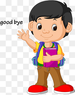 矢量小朋友挥手goodbye