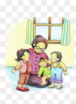 奶奶与孙子