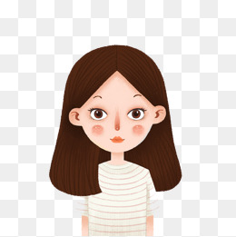 卡通大眼睛长发女孩