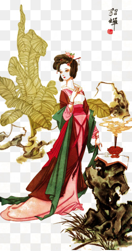 焚香祷告的古代美女