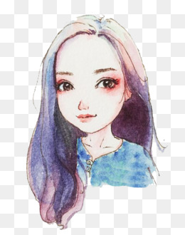 卡通大眼睛长发女孩
