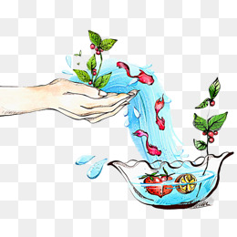 捧水的手