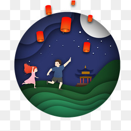 中秋放孔明灯