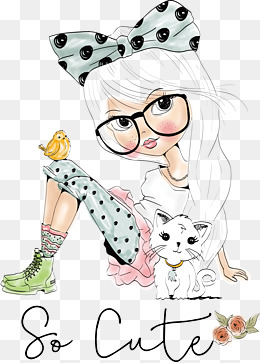 女孩和猫咪