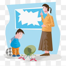 卡通插图抓狂生气的妈妈